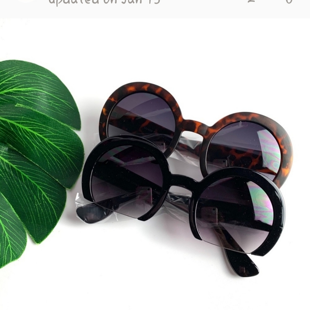 Semi Rimless round sunglasses